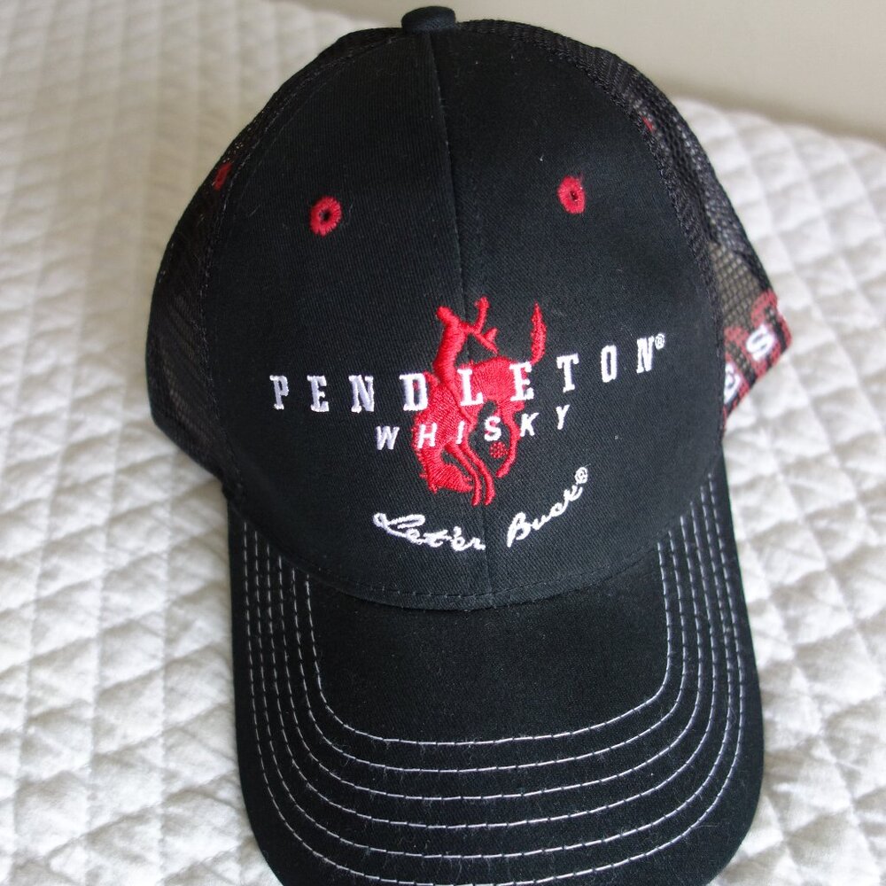 New PENDLETON WHISKY Let’er Buck Embroidered Black Adjustable Mesh Cap
